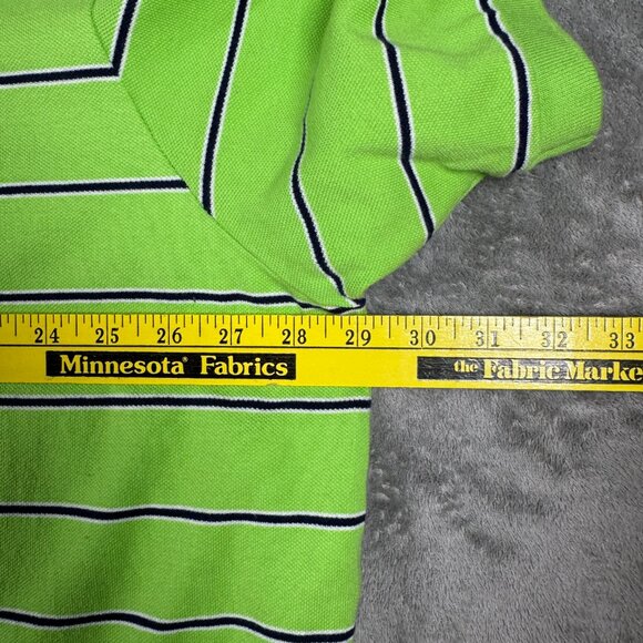 Chaps 4XB Big & Tall Striped Polo Shirt Green Cotton Classic Fit - Picture 7 of 8